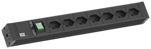 Presa multipla BACHMANN 7×T13 2m con interruttore nero