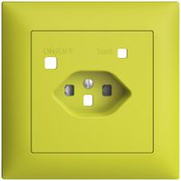 Frontset EDIZIOdue zu FI-Steckdose FMI, T23, shutter, lemon