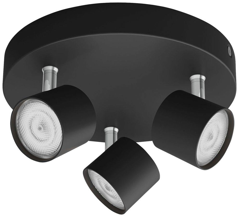 Spot LED Philips STAR 13.5W 1500lm 2700K 45° REG Ø198mm nero 3×Spot