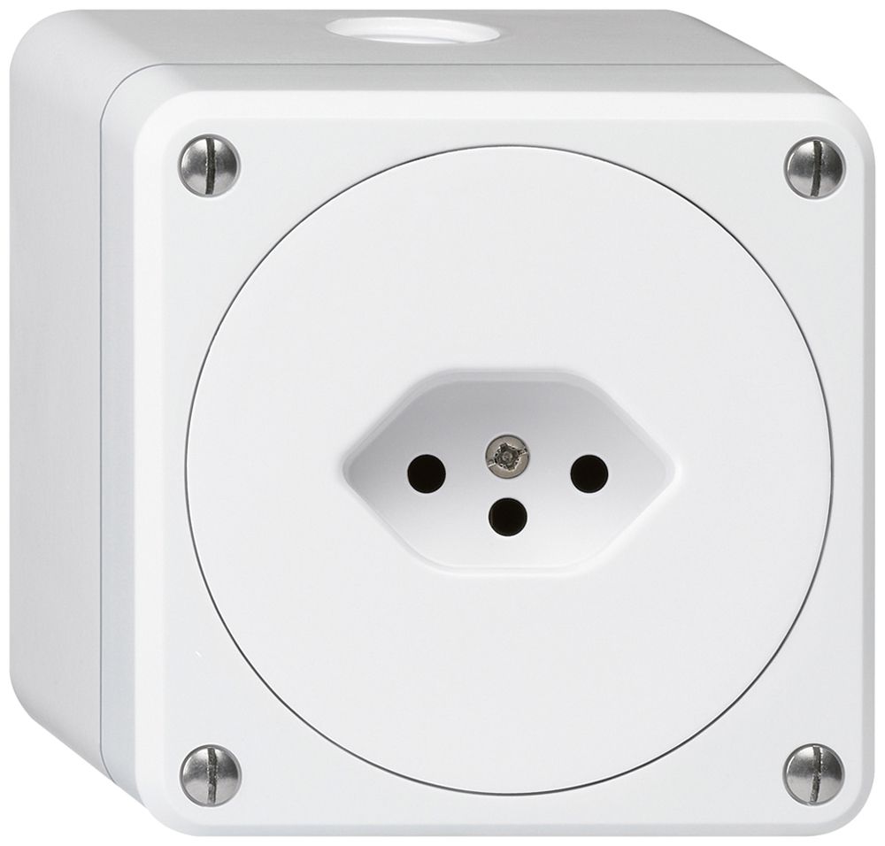 AP-Steckdose robusto Typ 13 weiss ohne Klappdeckel