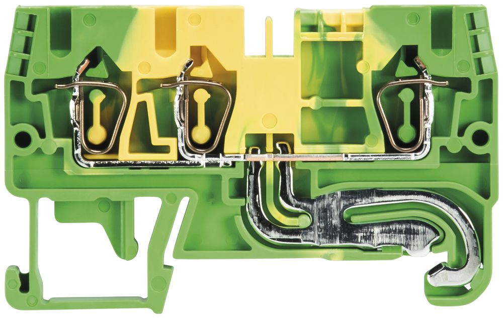 Morsetto di terra componibile WKFN 0.13…4mm² 3×molla 1 piano guida 35mm ve/gi