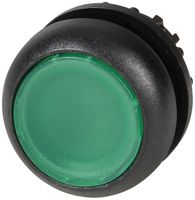 Leucht-Drucktaste ETN RMQ flach grün, tastend, Ring schwarz