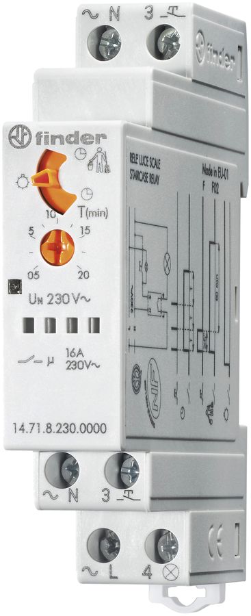 Timer per luci scale AMD Finder 14.71, 1Ch 16A/230AC 0.5…20min, 1UM