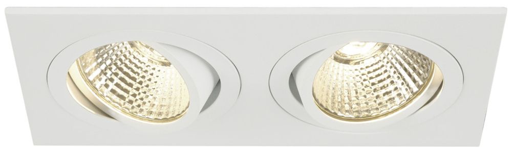 EB-LED-Downlight SLV NEW TRIA, 2×6W 1200lm 3000K 38° eckig IP20 mattweiss
