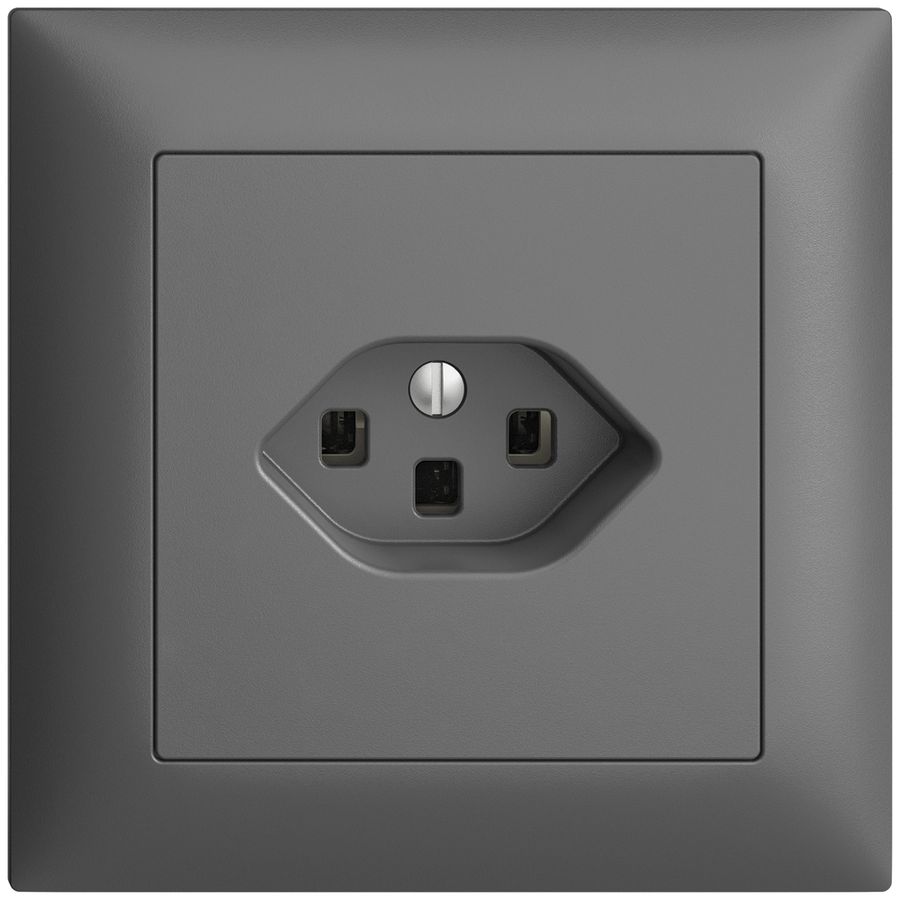 UP-Steckdose EDIZIOdue T23 16A dunkelgrau, mit Steckklemmen