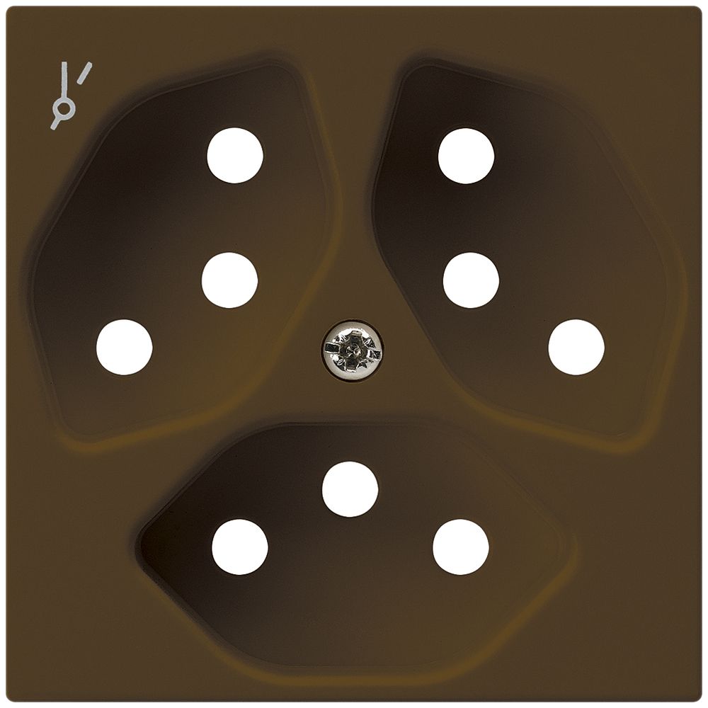 Frontplatte kallysto 3×T13/1 60×60mm braun mit Kinderschutz