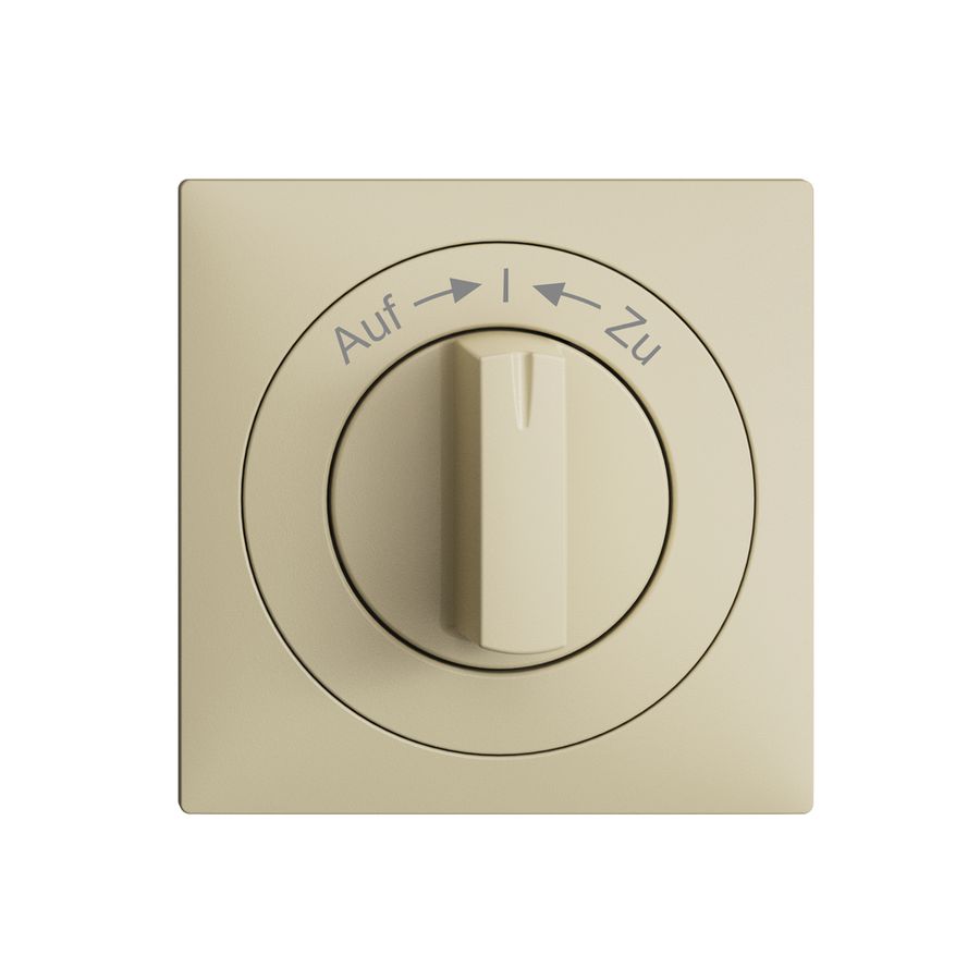 Frontset EDIZIOdue Auf->I<-Zu vanille 60×60mm für Schwenktaster