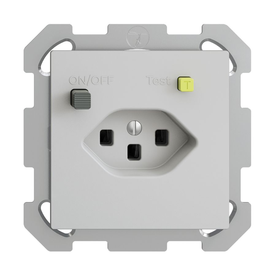 UP-Steckdose EDIZIOdue T23 FI 30mA FM, hellgrau