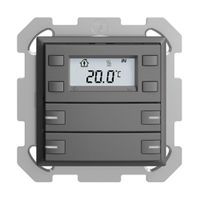 Pulsante RTH INC KNX 4×EDIZIOdue FM grigio scuro, con LED RGB