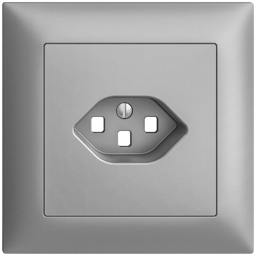 UP-Frontset EDIZIOdue silver 88×88mm 1×T23