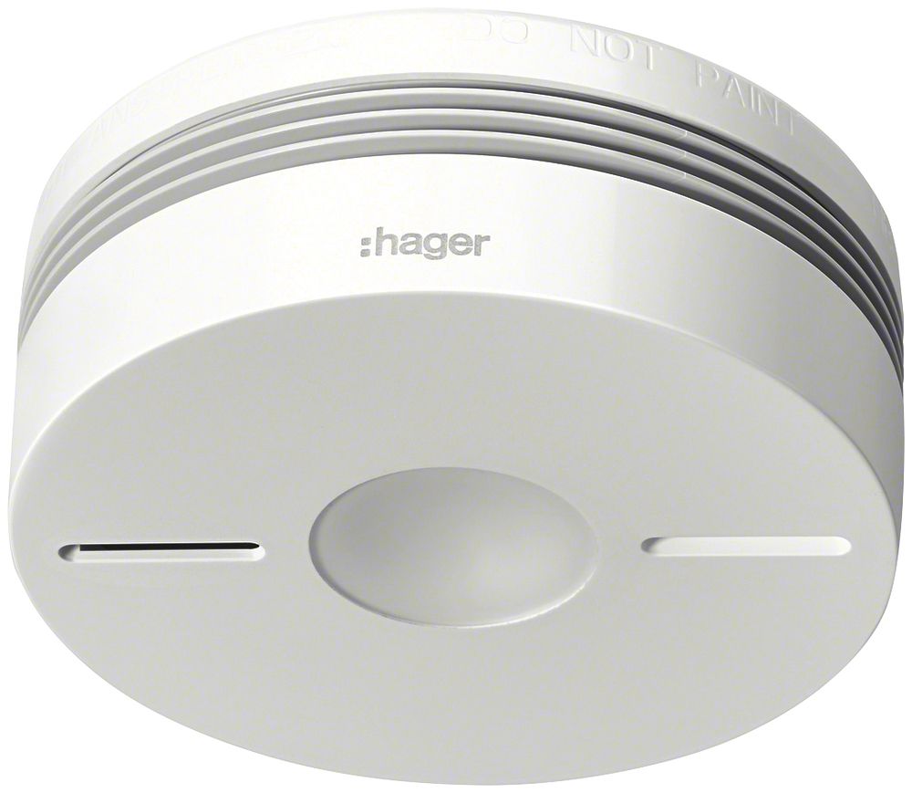 AP-Rauch-/Wärmemelder RF Hager VDS Q, Batterie 6V, weiss