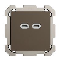 Prise ENC USB 18W 2×type C Feller EDIZIOdue FM 230V 3600mA coffee