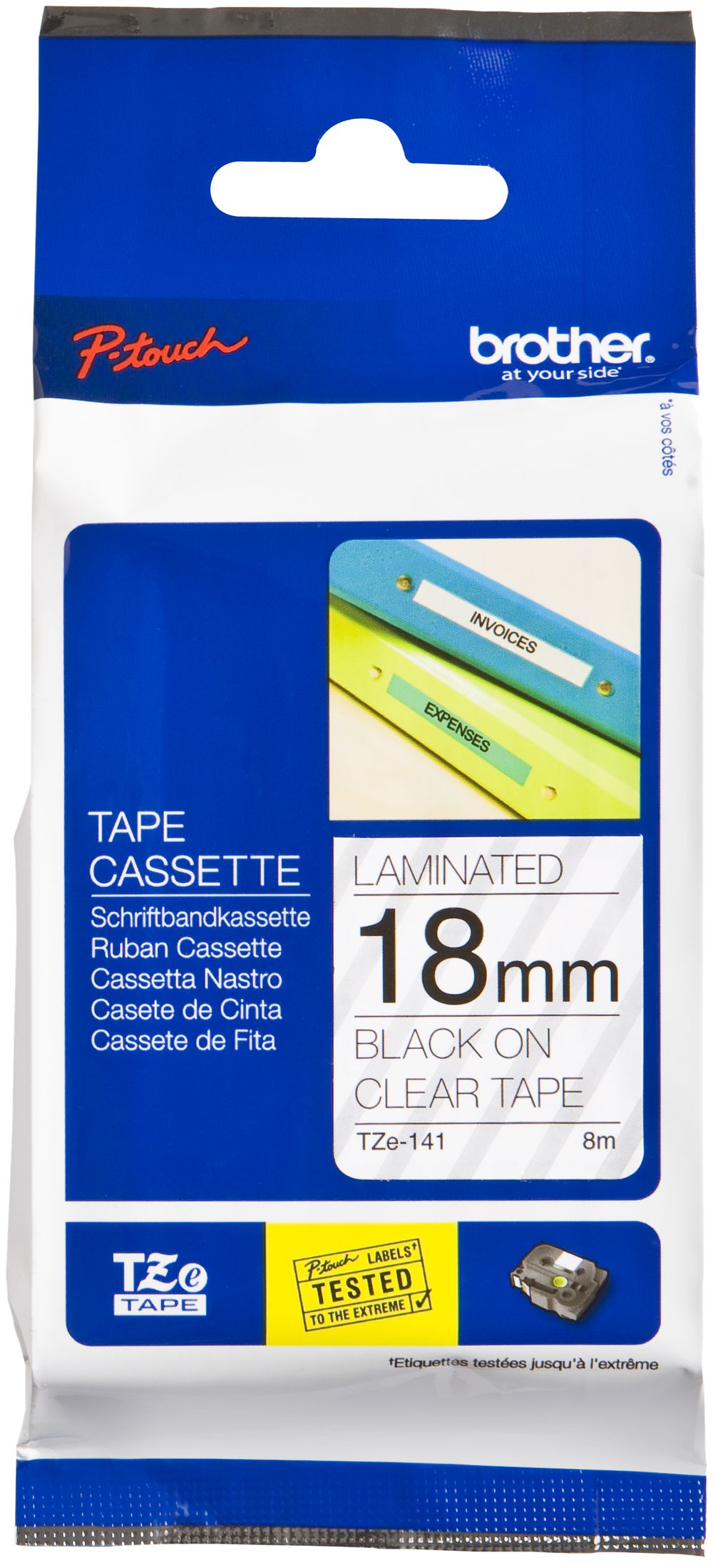 Cassetta nastro Brother TZe-141 18mm×8m, tr-nero