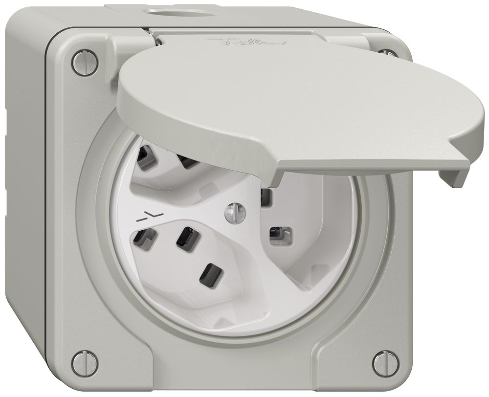 Prise NAP NEVO, 3×T23, IP21, 1×séparé, gris clair