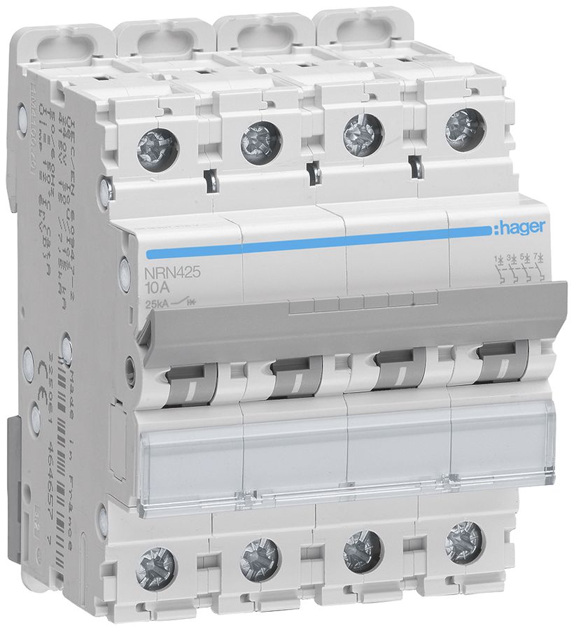 Leitungsschutzschalter Hager MCB 4P 415V Typ C 25A 4TE