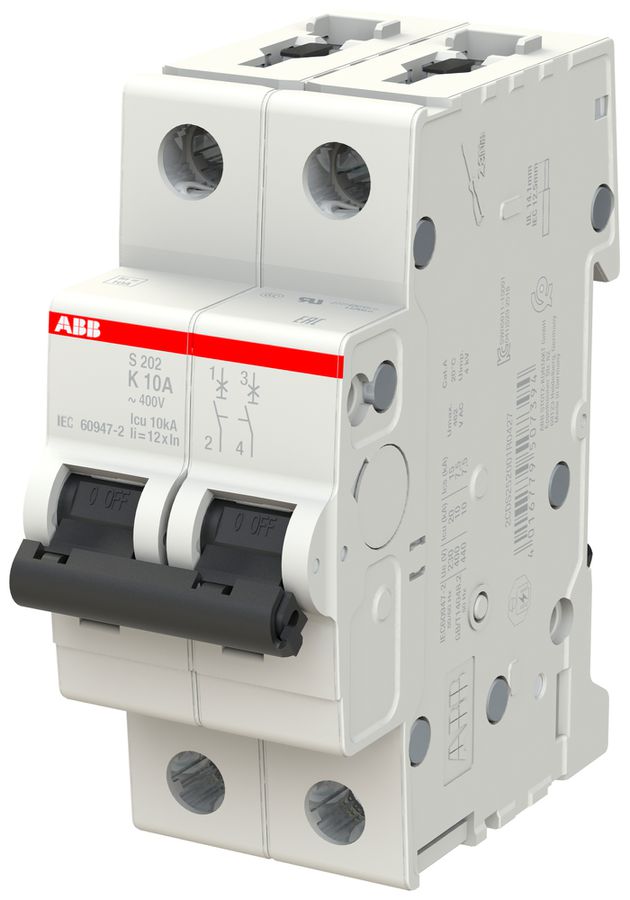 Disjoncteur ABB S202-K10 10A 6kA