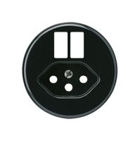 Frontscheibe basico H f.Steckdose 2×USB & Typ 13 schwarz