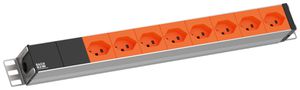 Steckdosenleiste 19" BACHMANN 8×T23 3m 1HE orange