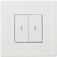 Interrupteur à poussoir lumineux double AP ARTEOR, contrôle, blanc