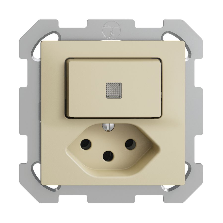 UP-Leuchtkombination 6/1L+T13 vanille, LS EDIZIOdue mit Linse, LED gelb