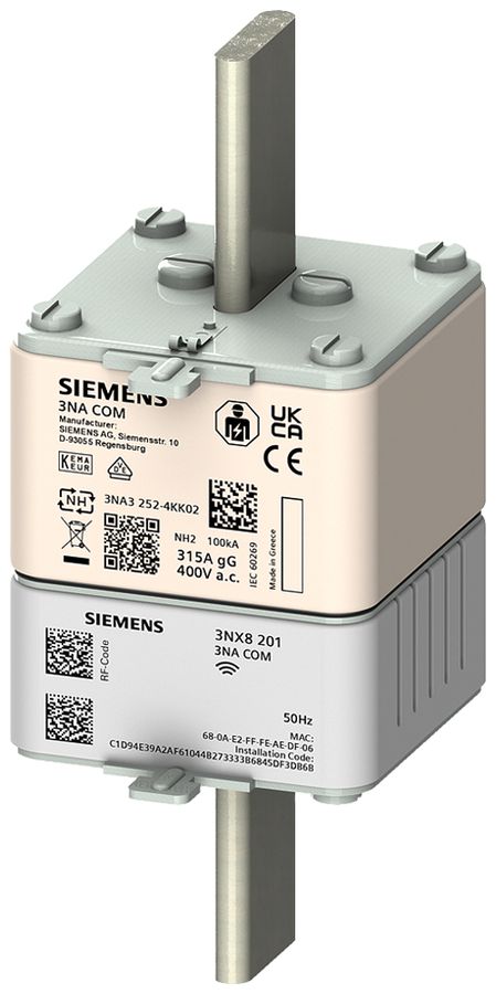 NH-Sicherung Siemens SENTRON 3NA COM DIN-2 250A gG, mit RF-Elektronikmodul