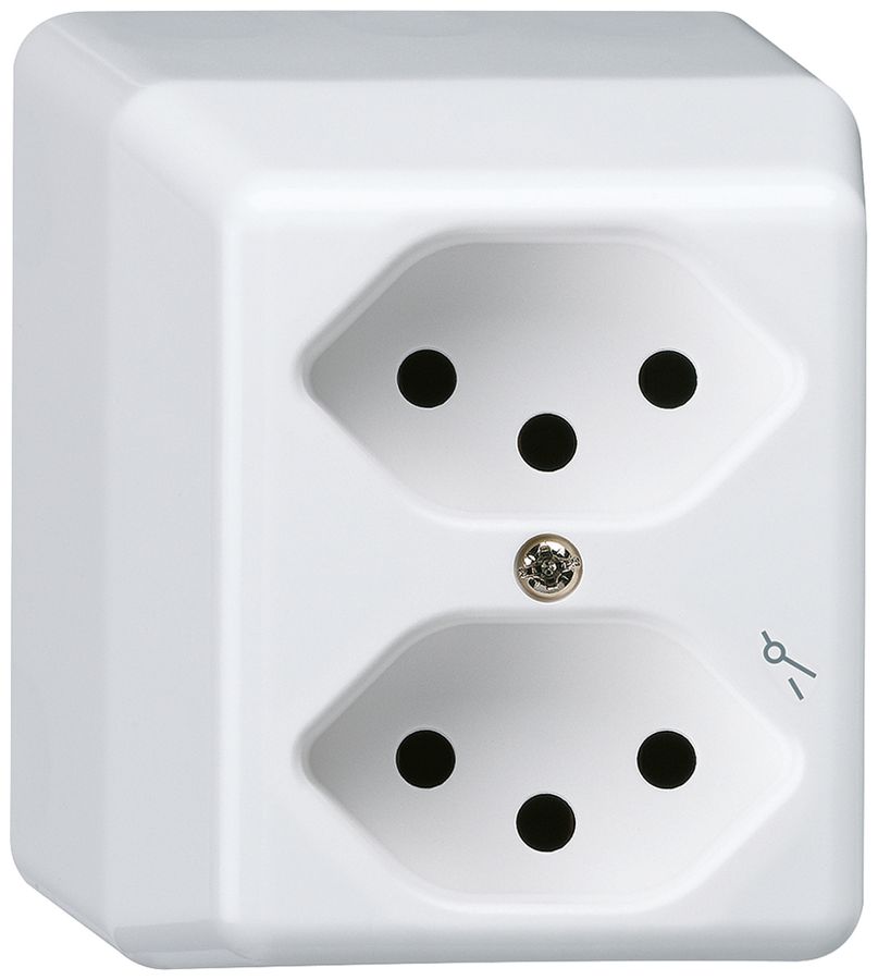 Presa AP basico 2×tipo 13S bianco