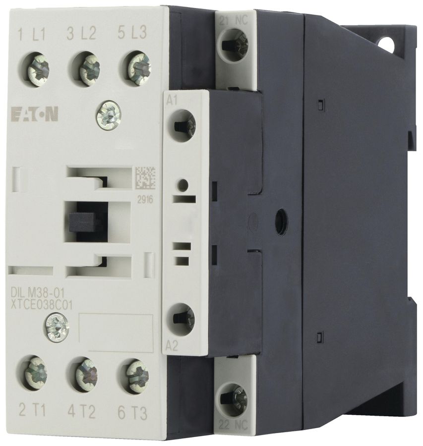 Leistungsschütz Eaton DILM38-01 24…27V DC 3NO 45A 38A 18.5kW 7kW 24…690V