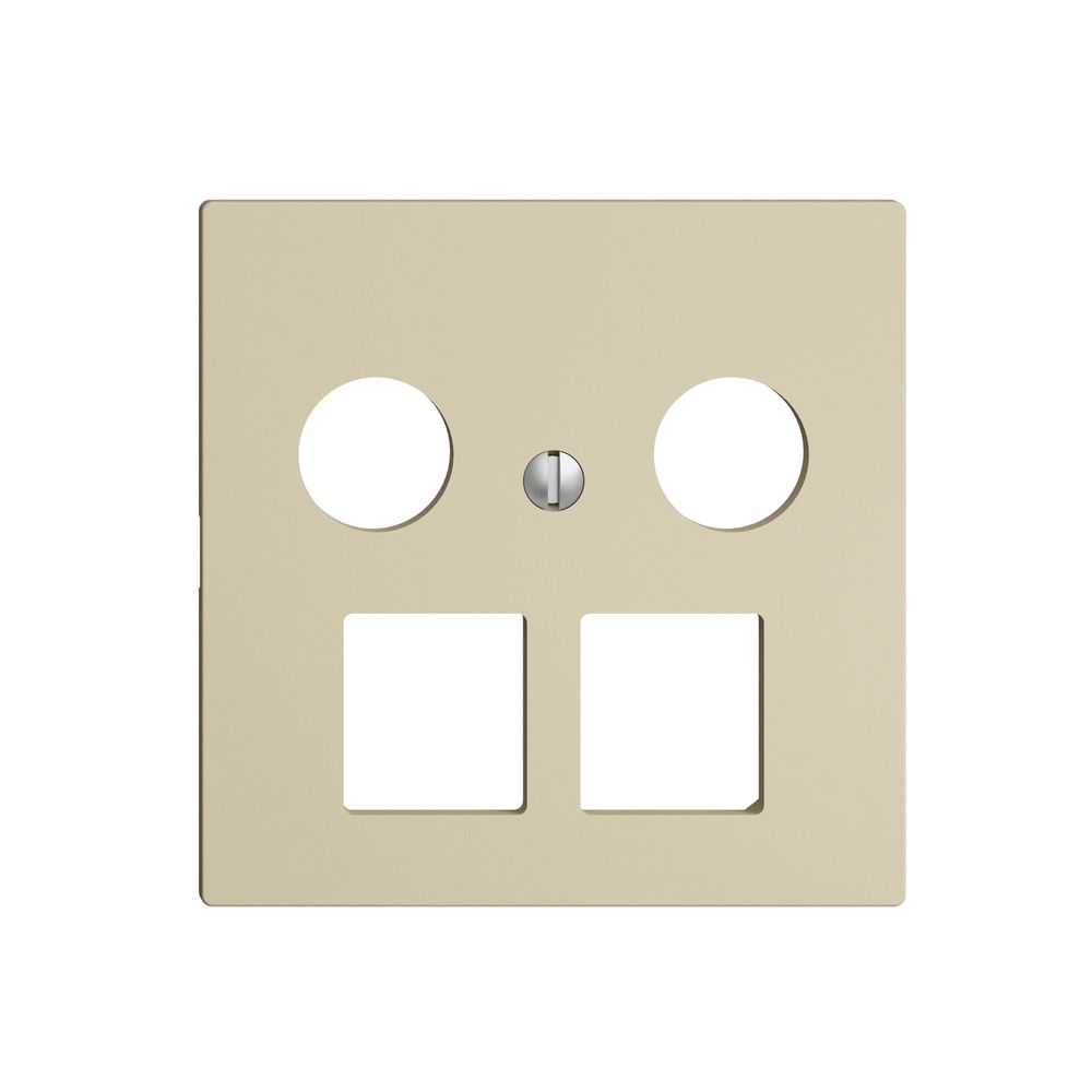 Kit de recouvrement EDIZIOdue F, p.prise multimédia, p.2×RJ45 Keystone vanille