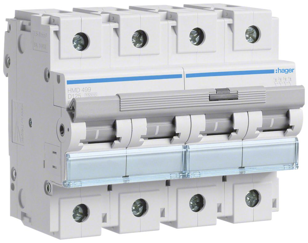 Leitungsschutzschalter Hager MCB 4P 230V Typ D 125A 6TE