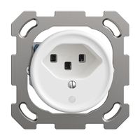 Prise ENC Sdue QM, 1×type 23, avec LED, avec plaque de fixation, blanc