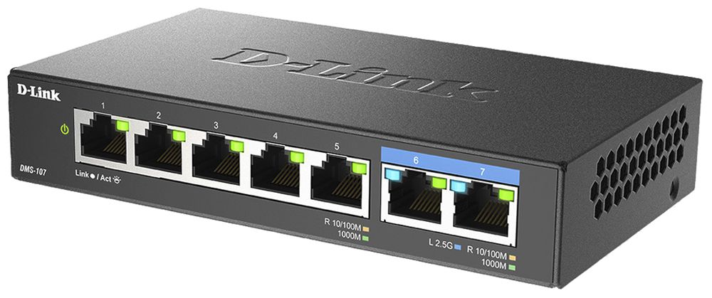 Switch D-LINK DMS-107/E 5-port 1Gbps+2-port 2.5Gbps unmanaged