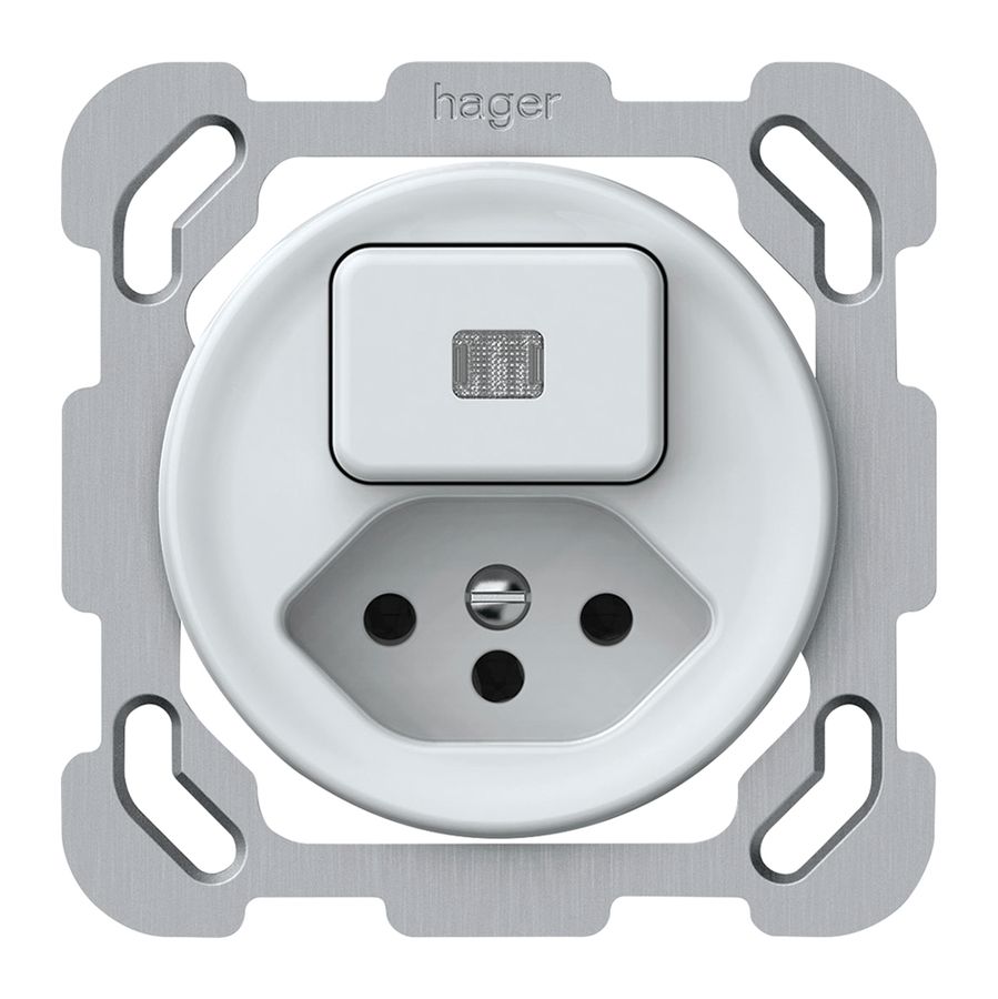 UP-Kombination origin Sch 6 + 1×Typ 13 77×77mm beleuchtet weiss