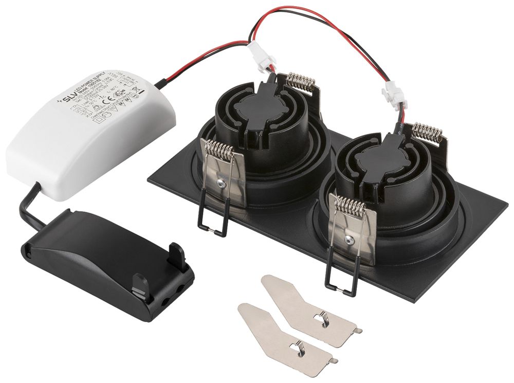 EB-LED-Spot SLV NEW TRIA 14W 610lm 927 38° DIM 170×90mm schwarz 2×Spot