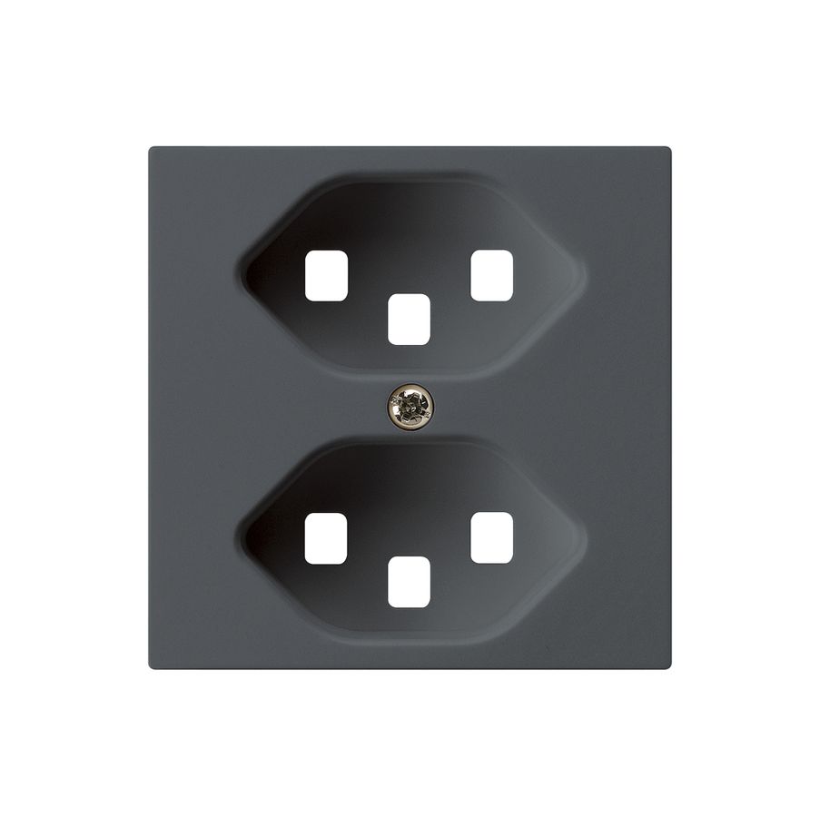 Frontplatte kallysto 2×T23 anthrazit 60×60mm für Steckdose 2×T23