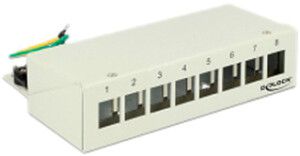 Boîte de raccordement AP ELBRO 8 fois Keystone métal câble de terre gris