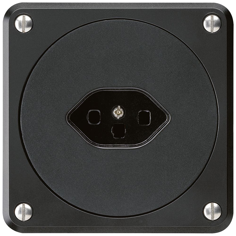 UP-Steckdose robusto Typ 23 schwarz ohne Klappdeckel