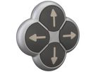 Poussoir Eaton M22-D4-S-X7 noir 4 flèches Ø22.5mm plat