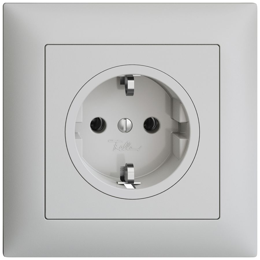 UP-Steckdose Feller EDIZIOdue Schuko 16A 230V 88×88mm hellgrau