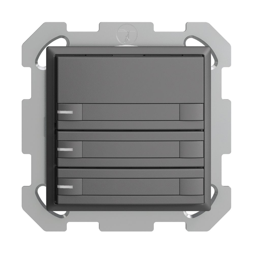 UP-KNX-Taster RGB EDUE, 250mW, m.RGB-LED, m.Papier., 3×Taste, 2×Tastenb., dgu