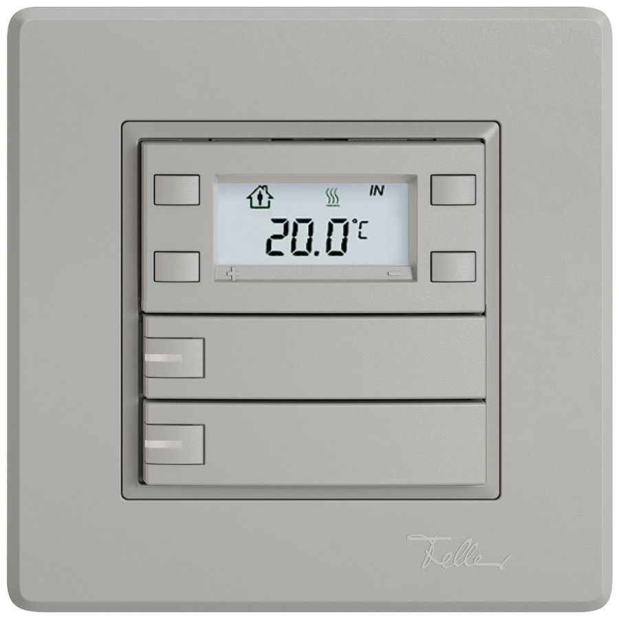 Poussoir RTH ENC EDIZIO.liv SNAPFIX® a.RGB-LED 2×touches comm.1T grc