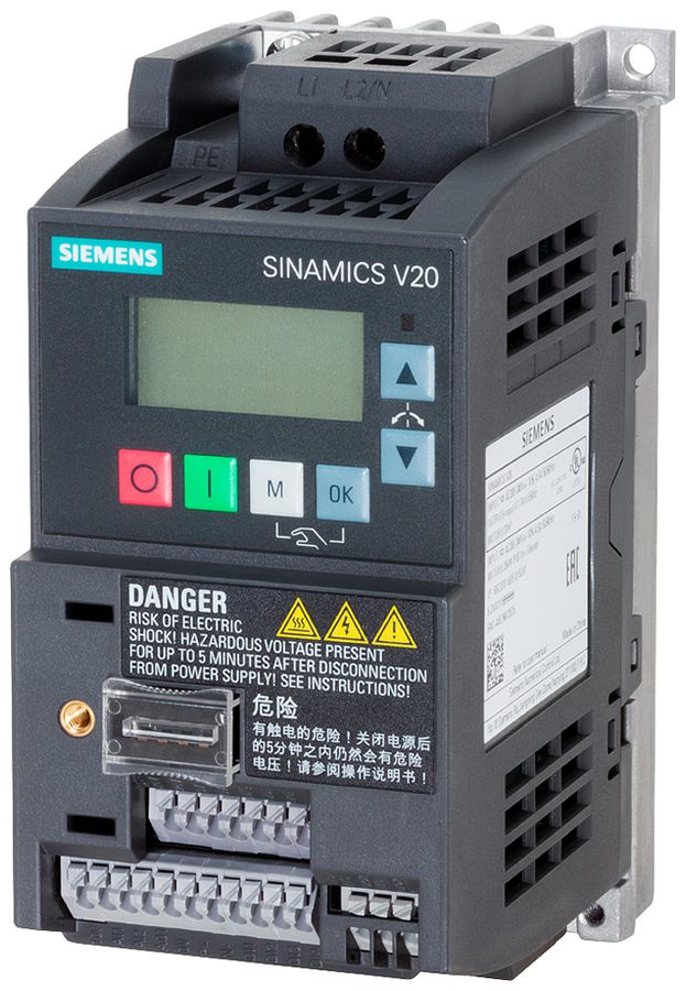 Frequenzumrichter Siemens SINAMICS V20 0.12kW 1/3AC Klasse B Modbus