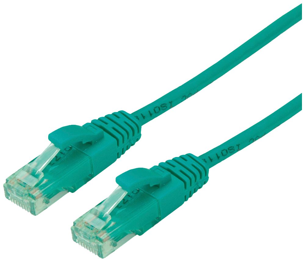 Patchkabel RJ45 ROLINE RM Kat.6A U/UTP AWG26 TPE grün 3m