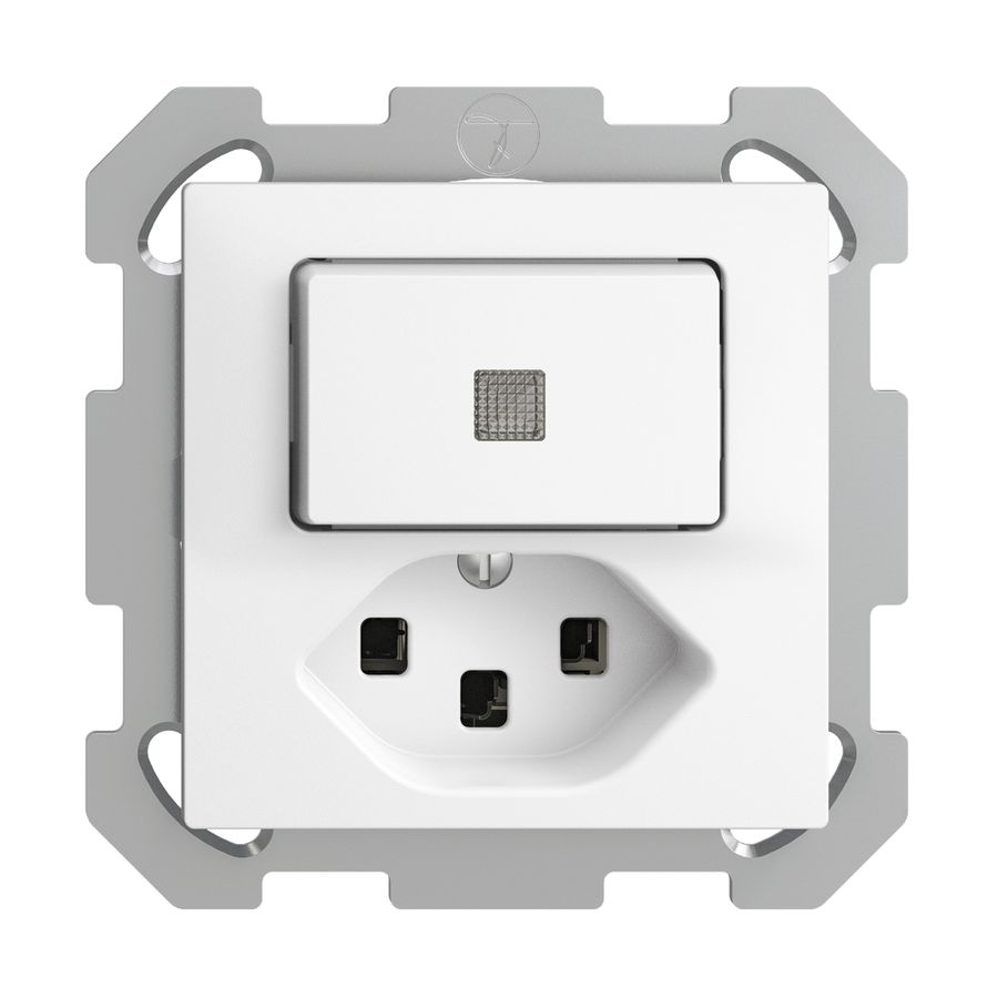 UP-Leuchtkombination 3/1L+T23 weiss LS EDIZIOdue mit Linse, LED gelb