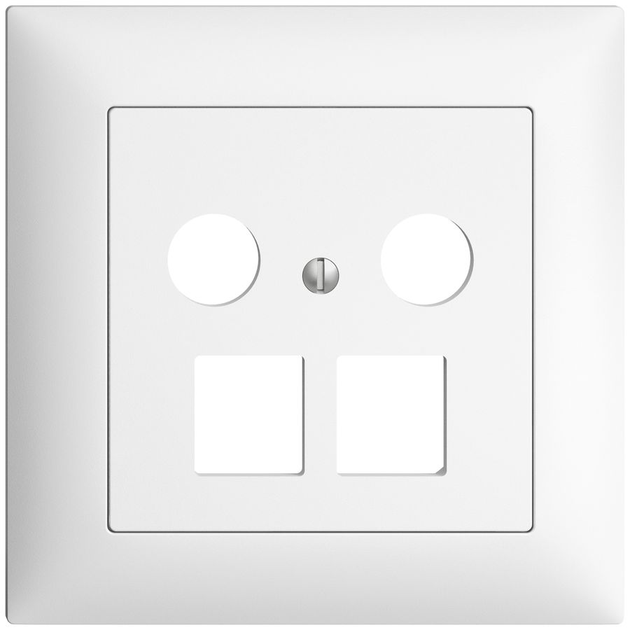 Kit d.recouvrement ENC Edue FMI, p.prise multimédia, p.2×RJ45 Keystone blanc