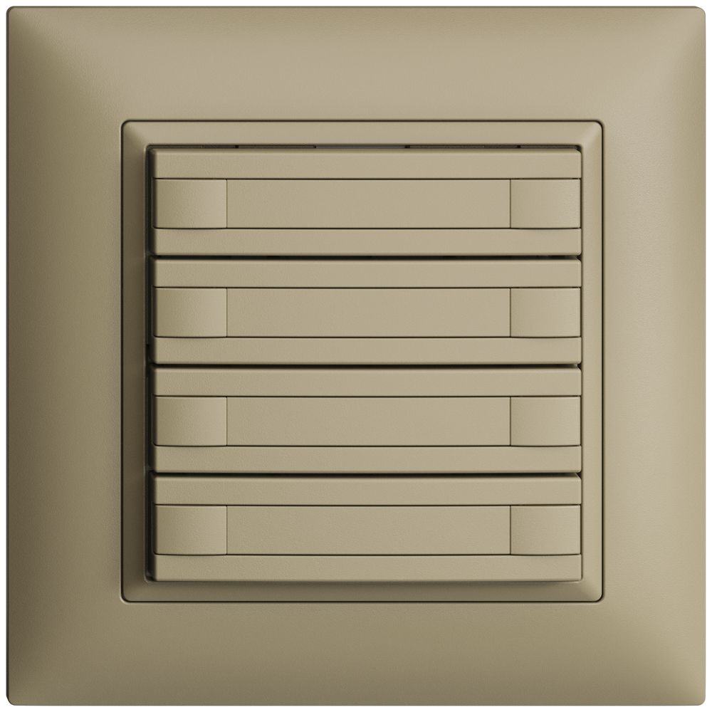 Poussoir ENC KNX 4× EDIZIOdue sand RGB sans LED avec insert papier