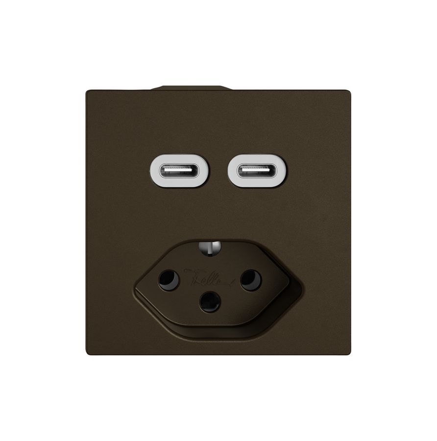 USB-Ladesteckdose EDIZIO.liv SNAPFIX® USB C+C/T13 3A 230VAC br