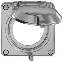 Oberteil ELEMENT SNAPFIX® m.Deckel f.Steckdosen IP20 abschliessbar Ø53mm alu