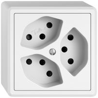 Presa AP EDIZIO.liv SNAPFIX® 3×T13 con shutter bi