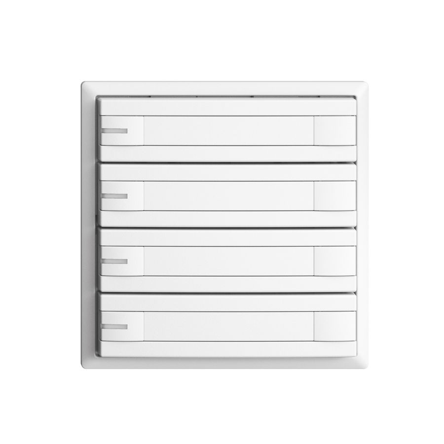 Poussoir univ. ENC 4×2t EDIZIOdue blanc, avec papier+LED