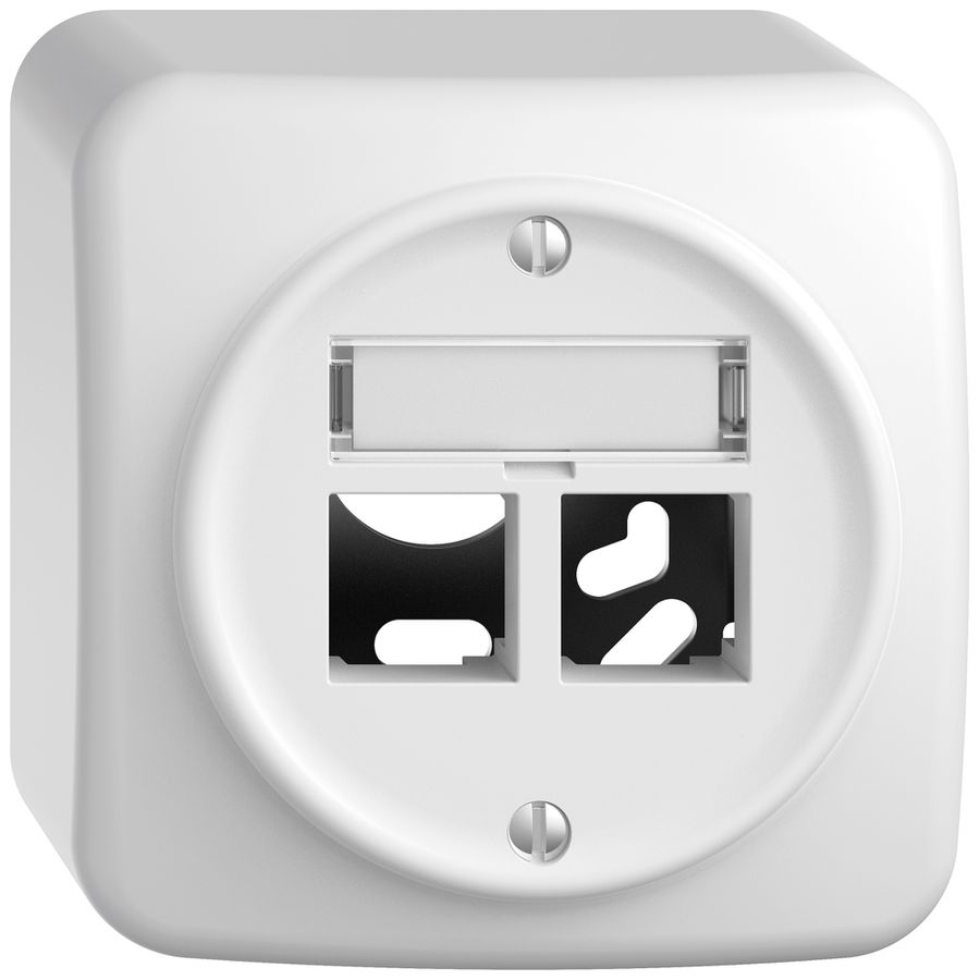 Kit de montage AP STANDARDdue EASYNET S-One SNAPFIX® droit pour 2×RJ45 bc